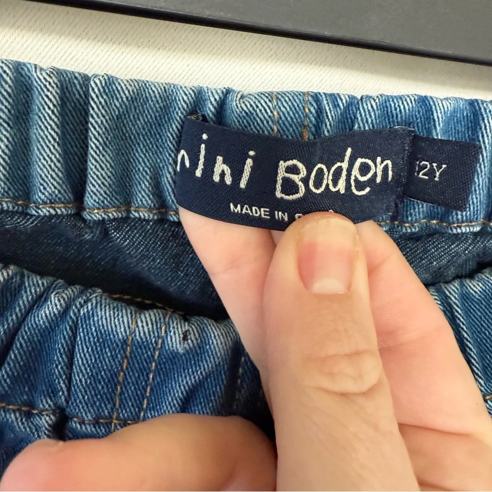 Mini‎ Boden Girls 12Y Blue Medium Wash Skinny Pull On Jeans Pants Bottoms